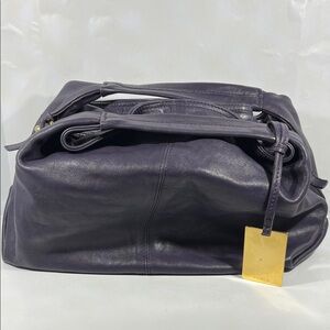 Furla Dark Purple Leather Shoulder Bag